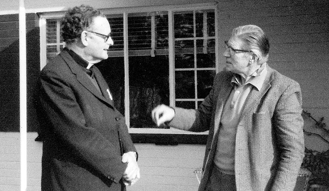 1970s- Visit of Archbishop Denis Hurley to Beyers Naude at his home in Johannesburg where he was detained for many years under a ‘banning order’.