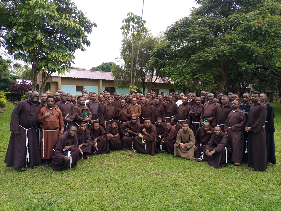 Capuchin Students and formators of La Verna Friary, Lusaka at a day of recollection by Fr. Jorge Ormeño SDB at St. Bonaventure University, Makeni, Lusaka, Zambia. Credit: Br. Jordan Carelse OFM Cap.